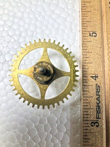 Ingraham (Stamped 2 25) Clock Mvmt Time Side 3rd Wheel (See Pics To ID) (K8963)