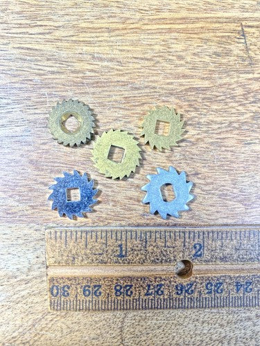 Assorted Lot Of Old Clock Movement Click Wheels (Lot Of 5) (KD1989)