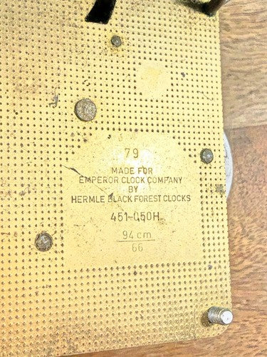 Hermle 451-050H Clock Movement Strike Side 3rd Wheel (K8462)