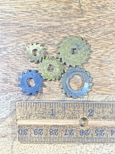Assorted Lot Of Old Clock Movement Click Wheels (Lot Of 5) (KD2009)