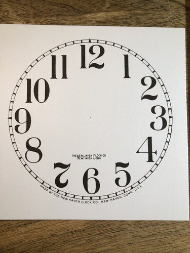 4 1/2" New Haven Clock Paper Dial, Arabic Numeral             (Lot 183)