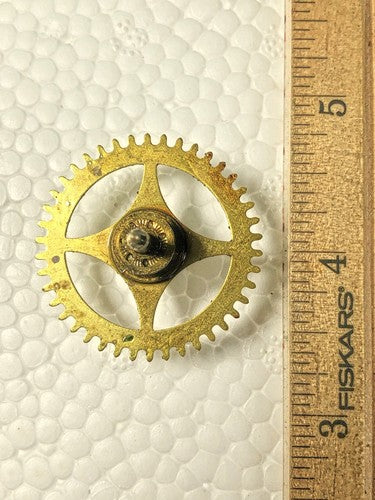 Ingraham (Stamped 2 25) Clock Mvmt Time Side 4th Wheel (See Pics To ID) (K8962)