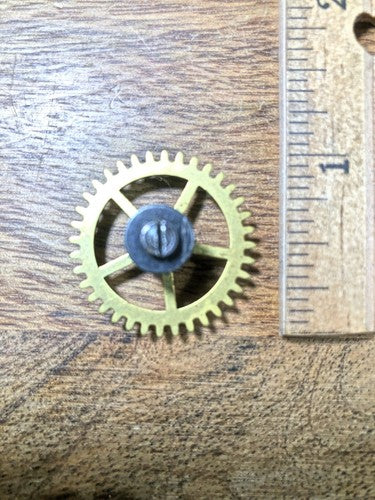 Old Waterbury  Bim Bam Clock Movement Minute Wheel (See Pics to ID) (K8513)