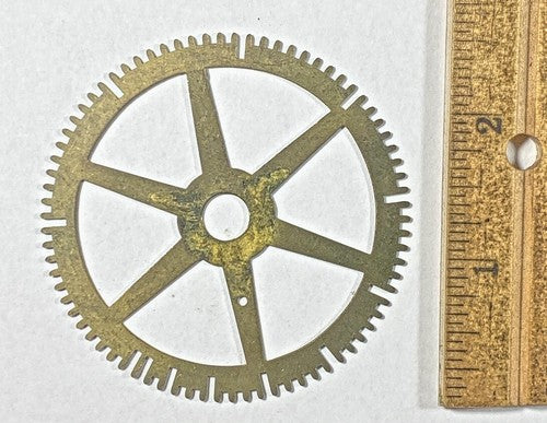 Antique Clock Movement Count Wheel  (65.42mm Dia, 8.35mm Inner Dia) (KD259)