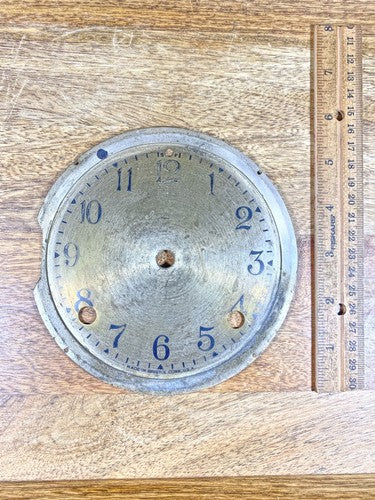 Old Unbranded 8 Day Metal Clock Movement Dial Pan (KD013)