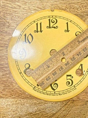 Old 4 3/4 Inch New Haven 8 Day Clock Dial (Canvas?) (KD255)