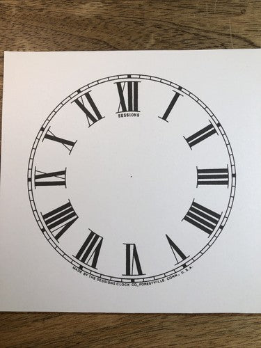 4 1/2" Sessions Clock Paper Dial, Roman Numeral             (Lot 185)