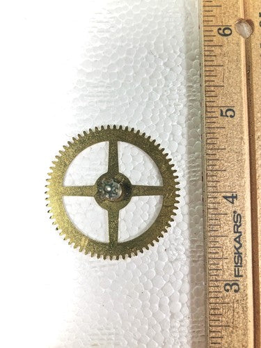 Made In Japan Clock Movement Time Side 4th Wheel (See Pics To ID Mvmt) (K8607)