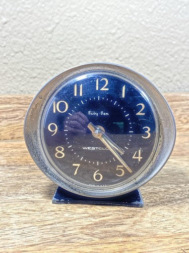 Westclox Style 8 Baby Ben Black and Nickel Case Alarm Clock 1964-1981 (K9945)