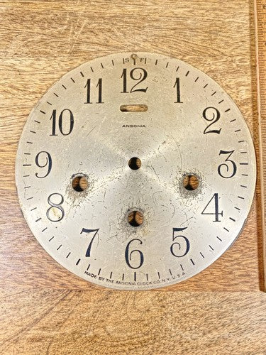 Old Ansonia 8 Day Clock Movement Dial Pan    (K9975)