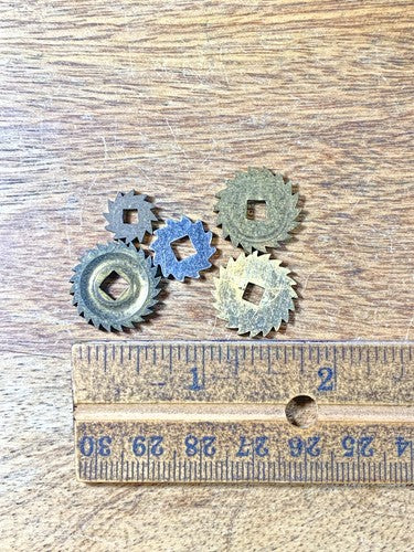 Assorted Lot Of Old Clock Movement Click Wheels (Lot Of 5) (KD2023)