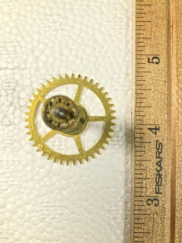 Old Sessions Clock Movement Time Side 3rd Wheel (See Pics To ID Mvmt)   (K8290)