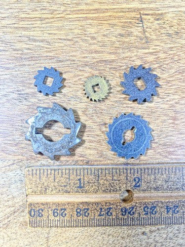 Assorted Lot Of Old Clock Movement Click Wheels (Lot Of 5) (KD1990)