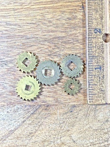 Assorted Lot Of Old Clock Movement Click Wheels (Lot Of 5) (KD2001)