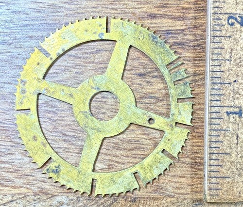 Antique Clock Movement Count Wheel  (50.66mm Dia, 8.49mm Inner Dia) (KD284)