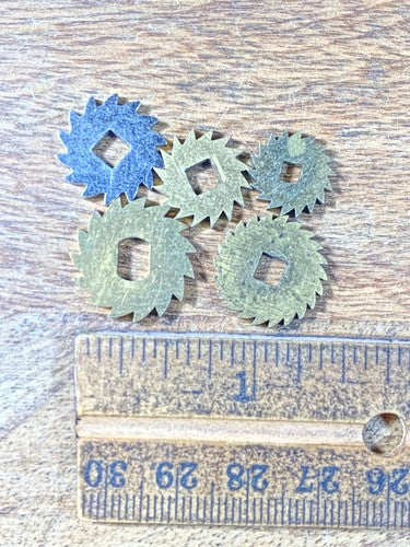 Assorted Lot Of Old Clock Movement Click Wheels (Lot Of 5) (KD1998)
