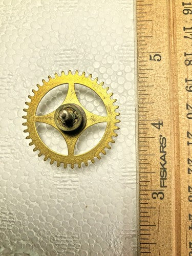 Ingraham (Stamped 2 16) Clock Movement Time Side 4th Wheel (See Pics) (K7855)