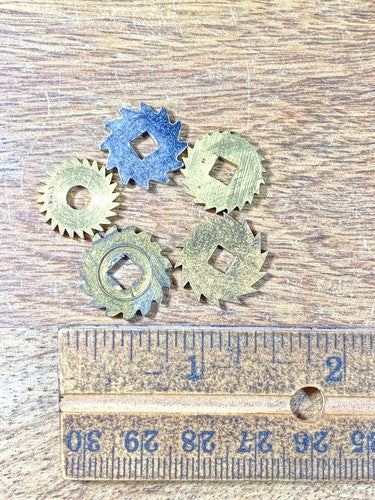 Assorted Lot Of Old Clock Movement Click Wheels (Lot Of 5) (KD2036)