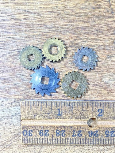 Assorted Lot Of Old Clock Movement Click Wheels (Lot Of 5) (KD2005)