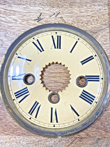 Antique Clock Dial 4 7/8 Inch Dia W/ Trim Ring (KD1721)