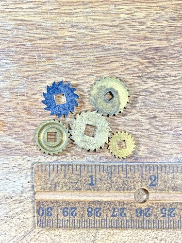 Assorted Lot Of Old Clock Movement Click Wheels (Lot Of 5) (KD2104)
