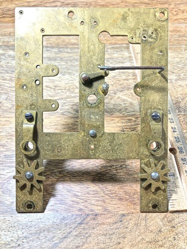 Old Baden Clock Movement Front Plate (Pivots Look Good)   (K8829)