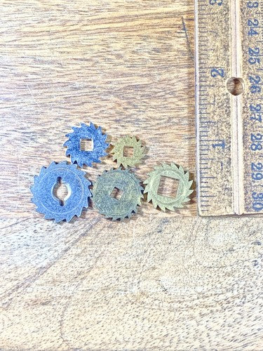 Assorted Lot Of Old Clock Movement Click Wheels (Lot Of 5)   (KD2025)
