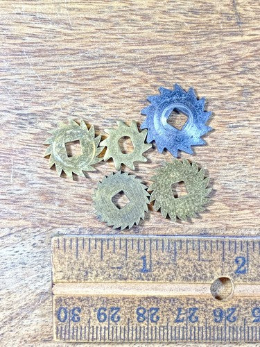 Assorted Lot Of Old Clock Movement Click Wheels (Lot Of 5) (KD1993)