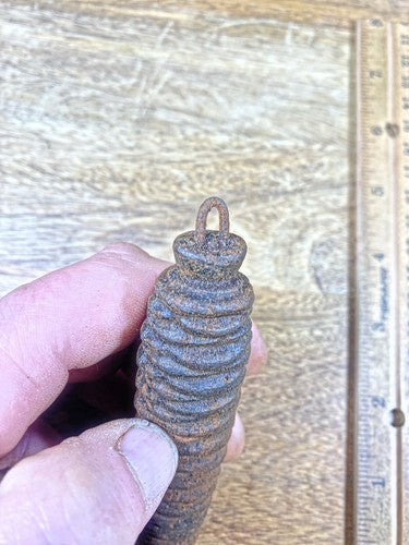 Cuckoo Clock Cast Iron Pine Cone Weight 240g 4 3/8 Inches Long    (K9886)