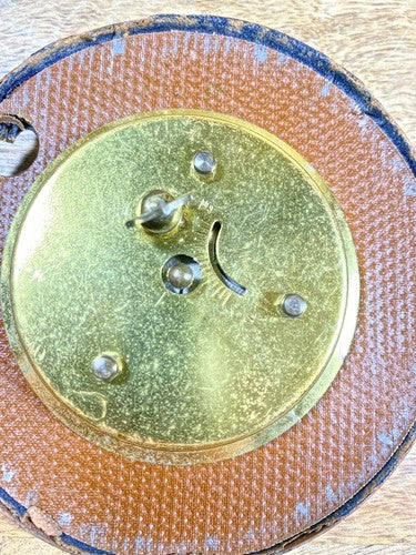 Small Old New Haven Clock Very Well Worn Case (Running/Spring Is Good)   (K9926)