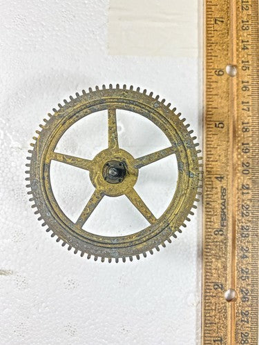 Birge & Fuller Clock Movement Time Side 3rd Wheel (See Pics To ID Mvmt) (KD1556)
