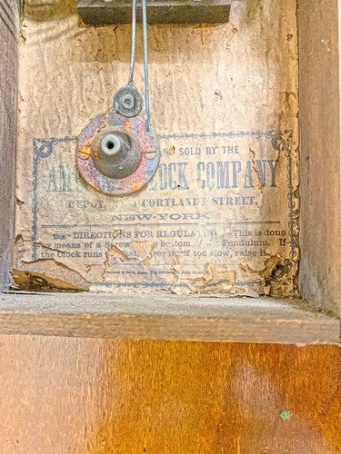 American Clock Co (ca 1870) Pendulum Rod and Spring (See Pics To ID Mvmt)(KD133