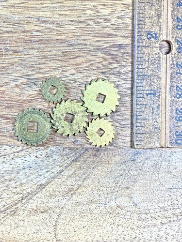 Assorted Lot Of Old Clock Movement Click Wheels (Lot Of 5) (KD2106)