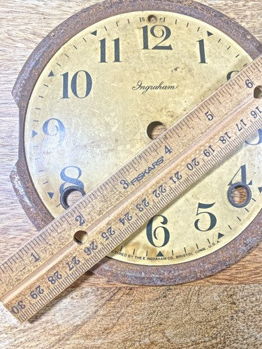 Old Ingraham Clock Movement Dial Pan (5.68 Inch Or 144.32mm Dia)       (KD270)