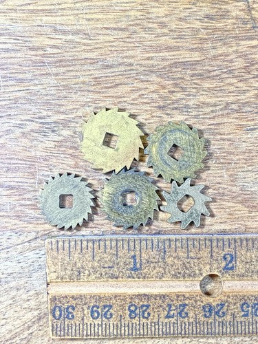 Assorted Lot Of Old Clock Movement Click Wheels (Lot Of 5) (KD2000)