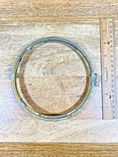 Old Metal Clock Dial Pan Trim Ring (6.35 Inch Dia, 5.56 Inner Dia)  (KD049)