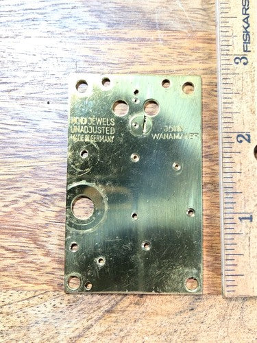 John Wanamaker Anniversary Clock Movement Back Plate (Pivots Look Good) (K9149)
