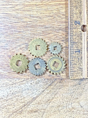 Assorted Lot Of Old Clock Movement Click Wheels (Lot Of 5)    (KD2027)