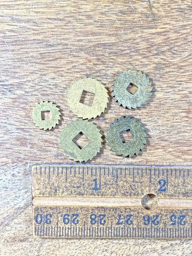 Assorted Lot Of Old Clock Movement Click Wheels (Lot Of 5) (KD2002)