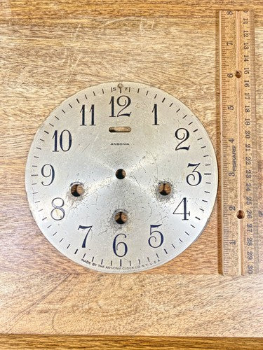 Old Ansonia 8 Day Clock Movement Dial Pan - Vintage Clock Parts K7975
