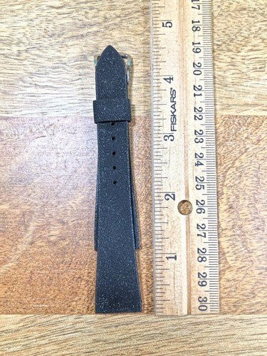 Vintage Speidel (NIB) Black Clorafam & Silver Watch Band (19mm or 3/4") (K7900)
