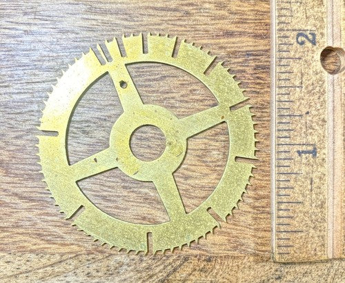 Antique Clock Movement Count Wheel  (50.69mm Dia, 8.46mm Inner Dia) (KD333)