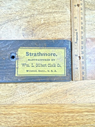 Gilbert Strathmore Black Mantle Clock Bottom Board 8 5/8 X 3 1/8 Inches  (K9836)