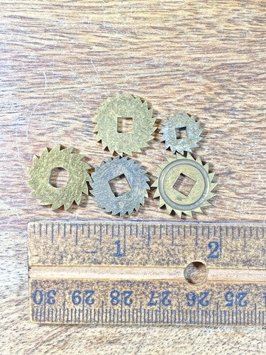 Assorted Lot Of Old Clock Movement Click Wheels (Lot Of 5) (KD2027)