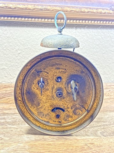 Antique Seikosha Alarm Clock For Parts Or Repair (Time Spring Blown)   (K9965A)