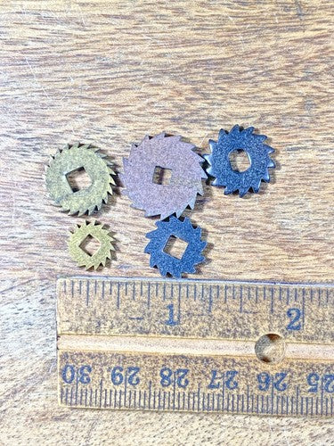 Assorted Lot Of Old Clock Movement Click Wheels (Lot Of 5) (KD1995)