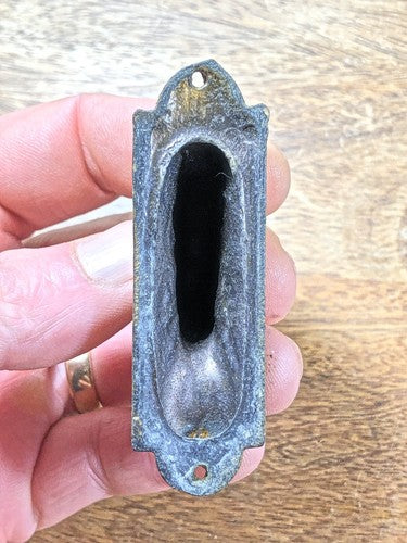 Antique Black Mantel Clock Side Handle  (K8684)