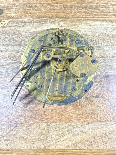Old New Haven Clock Movement (3 Spring Barrels) Pendulum Rod and Spring (K9896)