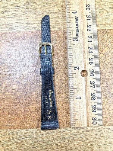 Vintage Speidel (NIB) Brown Calf Skin & Gold Watch Band (13mm or 1/2") (K7899)