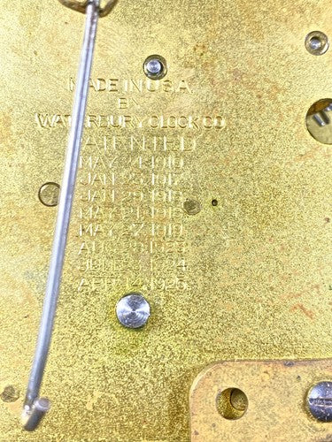 Old Waterbury Westminster Chime Clock Hands Nut (See Pics to ID Mvmt)   (KD610)
